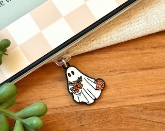 Ghost Kindle Charm: Halloween Spöklik USB-C Telefon Dammplugg