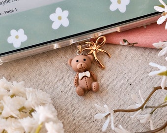 Charm Kindle : prise anti-poussière USB-C ours en peluche, cadeau livresque