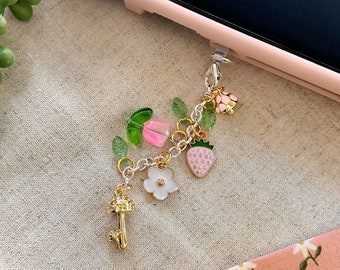 Summer Medley Switch Charm | Dust Plug | Auxiliary | Audio Jack | Cottagecore | Nintendo Switch Charm | Fairycore | Flower | Mushrooms