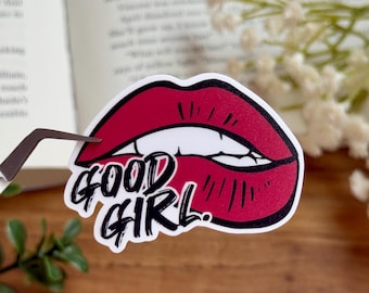 Good Girl Lips Sticker: Waterproof Vinyl Decal