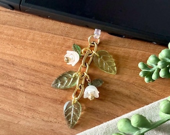 Ciondolo con interruttore a forma di fiore / Spina antipolvere / Personalizzato / Ausiliario / Jack audio