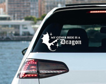 Dragon Car Decal: Bookish Vinyl Window Sticker
