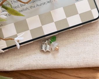 Book Charm: Kindle Dust Plug, Phone Charm