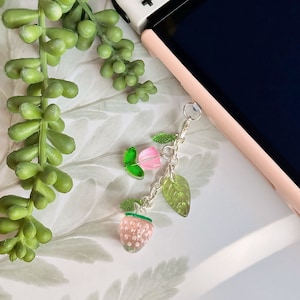 Strawberry Switch Charm: Cottagecore Auxiliary Dust Plug