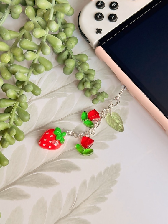 Bright Strawberry Switch Charm | Dust Plug | Auxiliary