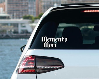 Memento Mori Vinyl Car Decal - Bookish Laptop Sticker