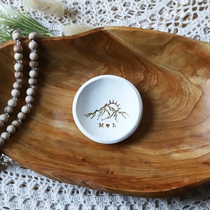 Personalized mountain jewelry dish, bridesmaid gift, wedding favor, proposal gift, jewelry bowl, gift for her, anniversary gift,wedding gift image 5