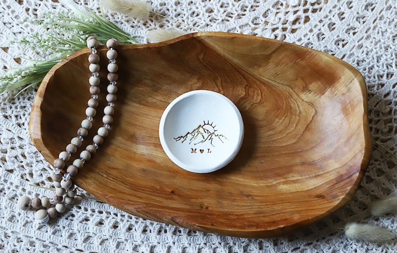 Personalized mountain jewelry dish, bridesmaid gift, wedding favor, proposal gift, jewelry bowl, gift for her, anniversary gift,wedding gift image 5