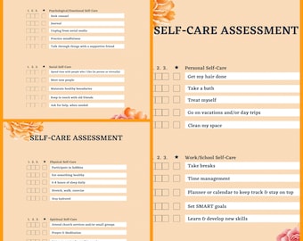 Self-Care Assessment I Digital I Printable