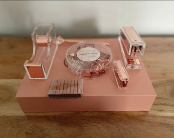 7 Piece Rose Gold Desk Organizer Set I Office I Business I College I Work I School I Gift