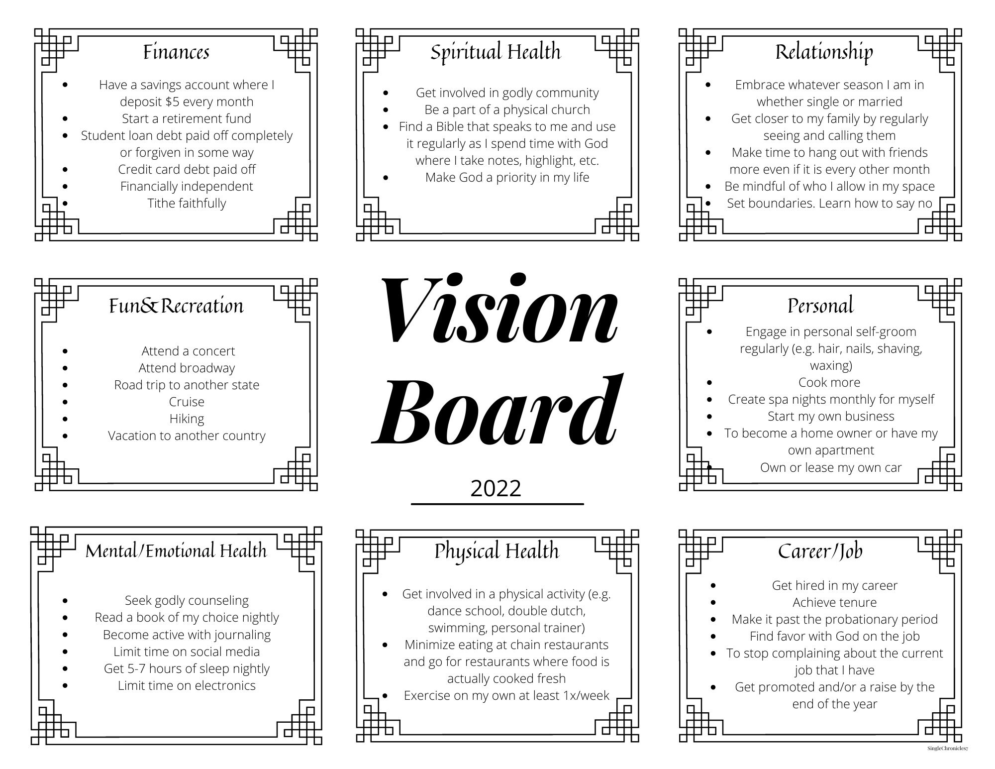 Printable I Vision Board I Goal Setting I New Year - Etsy UK