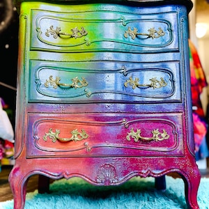 SOLD! Neon ombré nightstand