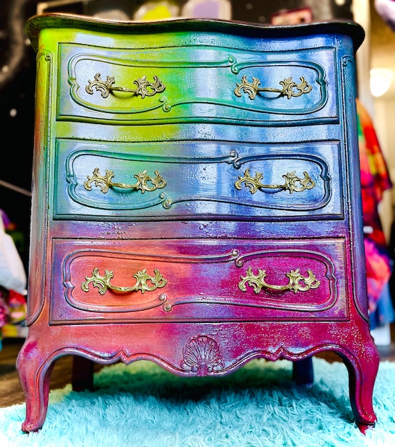 neon dresser SOLD! Neon Ombré Nightstand