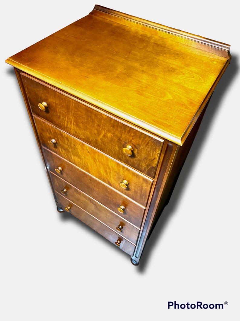 Antique Tiger Maple Chest of Drawers Etsy