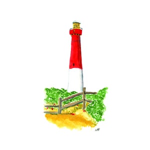 Barnegat Lighthouse Watercolor and Ink