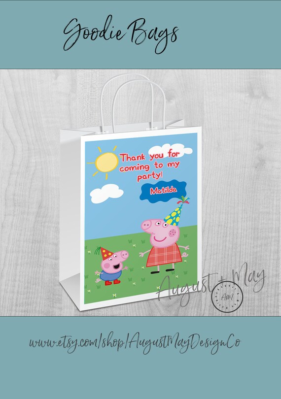 Peppa Pig INSPIRED Custom Goodie Bags SETS OF 12 Party Etsy