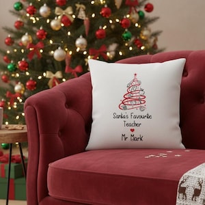 Personalised Teacher Christmas Cushion/ Xmas decor / Christmas Gift / Throw Pillow Xmas Decoration/ Christmas Gift for Teacher