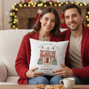 Personalised Christmas Cushion/ Xmas decor / Family Christmas Gift / Gift for Family / Xmas Home Decoration / First Christmas Home Gift