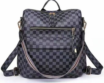 louis vuitton backpack white and grey