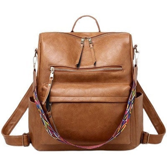 Vegan LEATHER BACKPACK CAMEL I High Quality Soft Leather I - Etsy