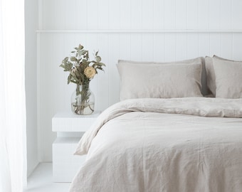 Linen duvet cover set. Duvet + 2 pillowcases. Twin, Queen, King