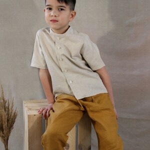 Pantalones de lino vintage para niños / Pantalones de lino hechos a mano para niños pequeños imagen 5