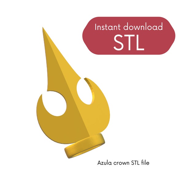 Azula Hair bun Crown cosplay STL file