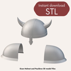 Eisen Helmet and Pauldron STL cosplay model