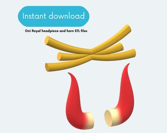 Oni Royalty Kopfschmuck und Hörner STL Files