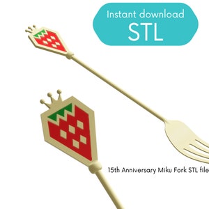 15th anniversary Hatsune Miku Fork prop STL