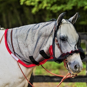 Horsehoodie Fly Mask Fly Protection 100% American Made Light Weight Equine Fly Bonnet Horse Fly Mask Donkey Fly Mask