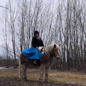 Beautiful turquoise winter riding wrap