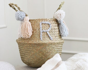 Panier de rangement personnalisé avec lettres et monogrammes de l'alphabet