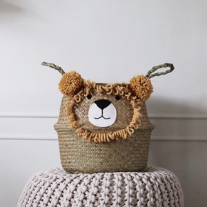 Leo the Lion Toy Storage Baby Nursery Gift Belly Basket Safari Zoo Jungle