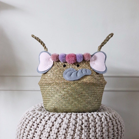 Ellie the Elephant Storage Basket Etsy