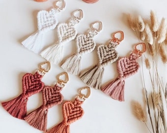 Makramee Herzschlüsselanhänger | Macrame Heartkeychain | Schlüsselanhänger | Muttertagsgeschenk | Valentinstag | Gastgeschenk | Geschenk