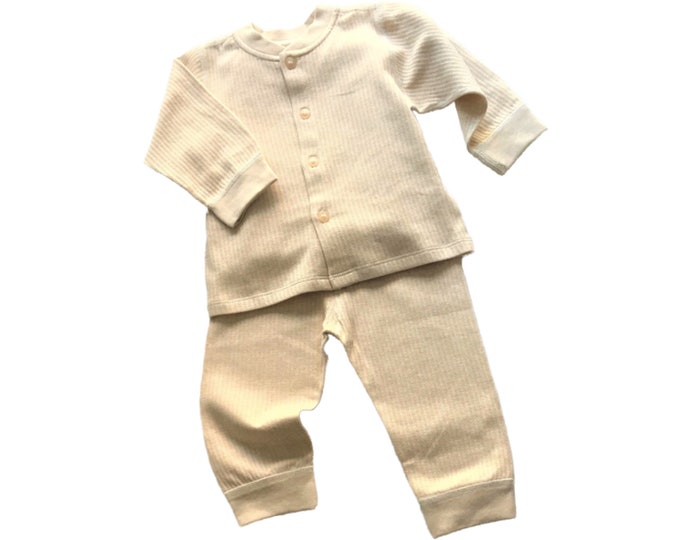 Organic Cotton Gender Neutral Baby Outfit Set / Matching Long Sleeved Clothing Set / Baby Shower Gift / Natural Baby Clothing Set