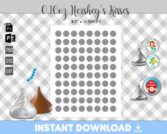 BLANK Hershey Kisses 0.16oz Blank Template, Hershey Kiss Sticker Label, DIY, Psd, Png, Svg, Dxf, Power Point Format