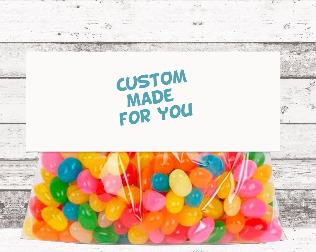 Custom Design Treat Bag Topper Label Custom Birthday Favor Etsy