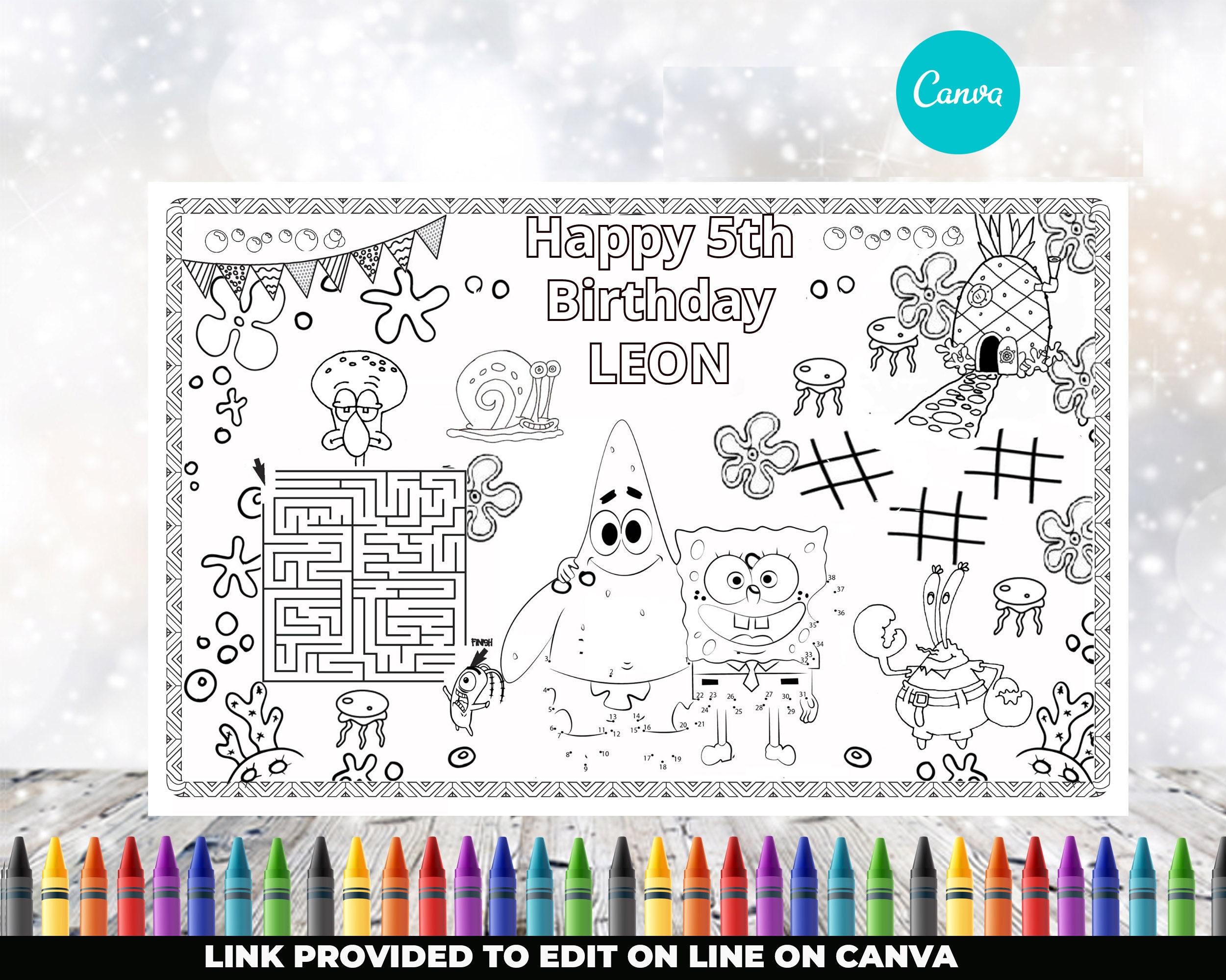 Spongebob Birthday Coloring Page