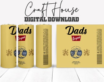 Dad's Gold Original Beer Sublimation Design Bundle, Father's Day Special, 20oz 30oz Skinny Straight Tumblers, Wrap, PNG, Digital Download