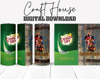 Captain Morgan & Canada Dry Tumbler Wrap, Sublimation Template (Digital Download)