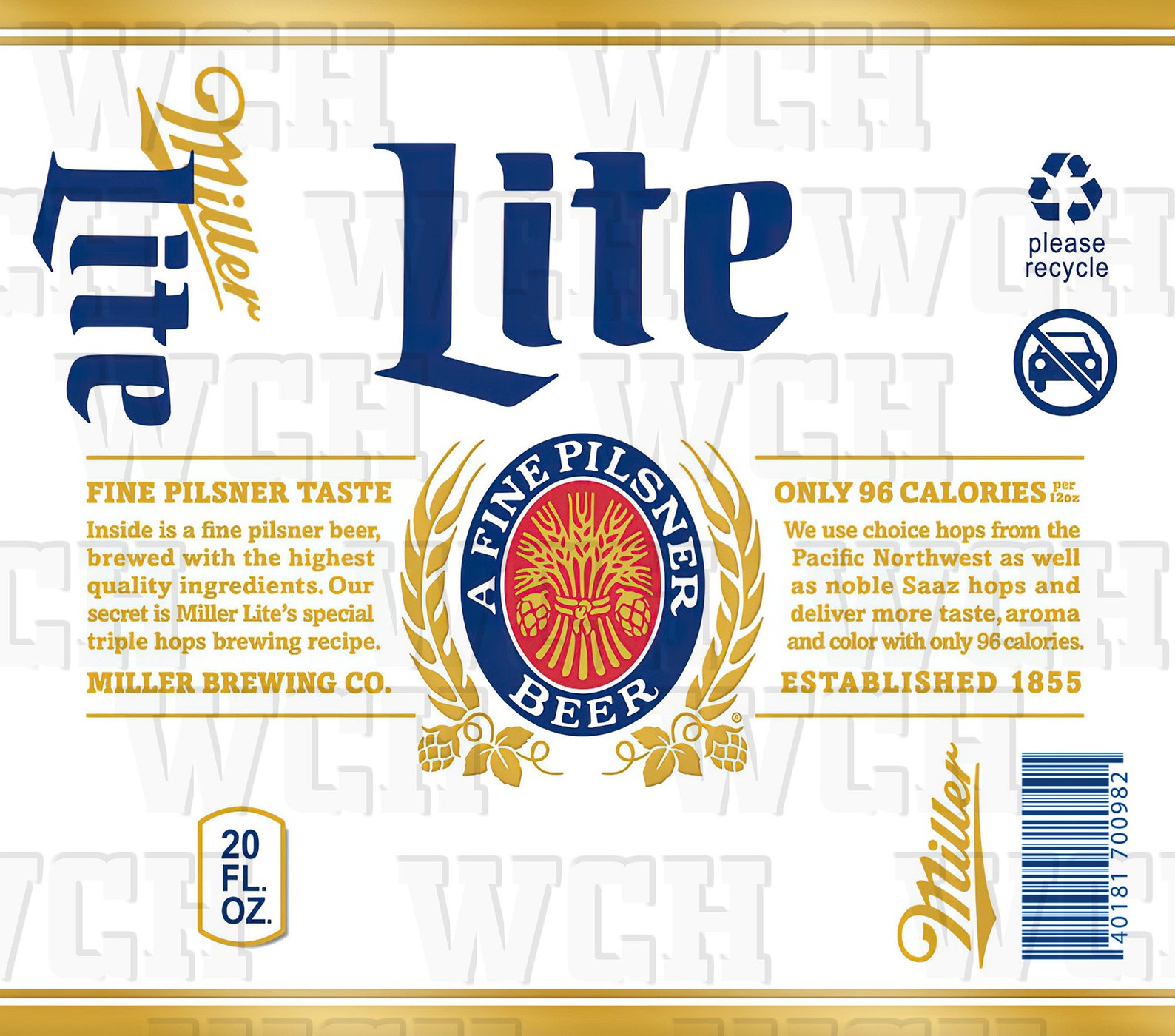 Miller Lite Design Bundle 20oz30oz Skinny Straight / Etsy
