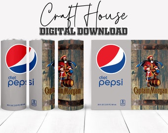 Spiced Rum Diet Cola Tumbler Wrap, Sublimation Template (Digital Download)
