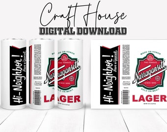 Local Beer Brand - Custom Design, 20oz Skinny Straight, Template for Sublimation, Full Tumbler Wrap, PNG, Digital Download