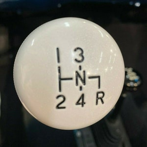 SM465 Pearl White Billet Aluminum Transmission Shift Knob Version2 3/8-24
