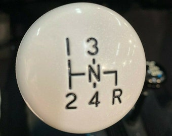 SM465 Pearl White Billet Aluminum Transmission Shift Knob Version2 3/8-24