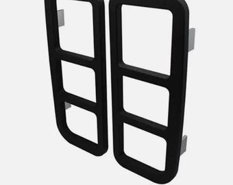 Hummer H2 SUV Black Powder Coated Billet Taillight Guards