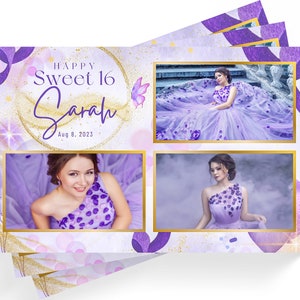 Photo Booth Template for Birthday Party- 4&quot;x6&quot; Birthday Boy/Girl Template - Digital Files - Font Included - Fully Editable - Template A-35