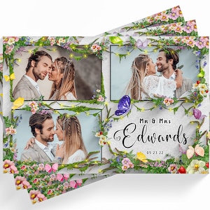 Photo Booth Template for Wedding Ceremony - 4&quot;x6&quot; Engagement Template - Digital Files - Font Included - Fully Editable - Template 15